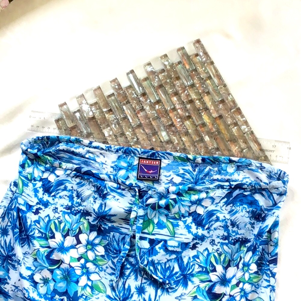 Vintage 🏖️ Jantzen Swim Hawaiian Drawstring Coverup Column Dress Sz.S - Picture 5 of 6